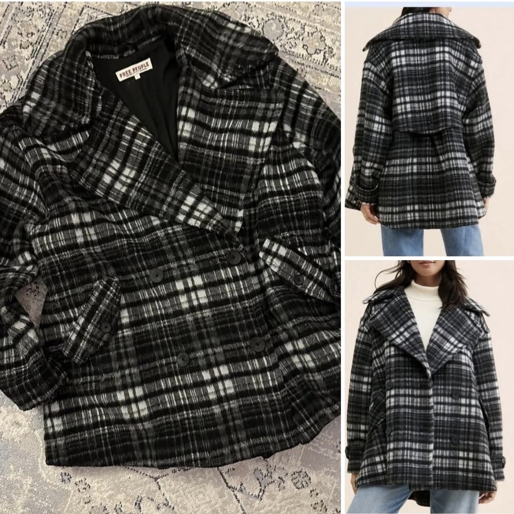 Free People Highlands Wool Pea Coat Size L